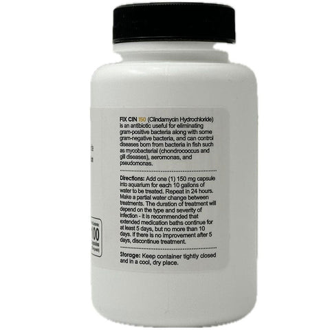 Fix Cin (Clindamycin) Capsules Fish Antibiotics, 150-mg, 100-count
